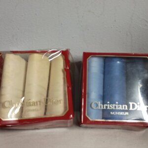 ❤️Lot 6 New Vintage CHRISTIAN DIOR Handkerchief Hankies 2 Sets